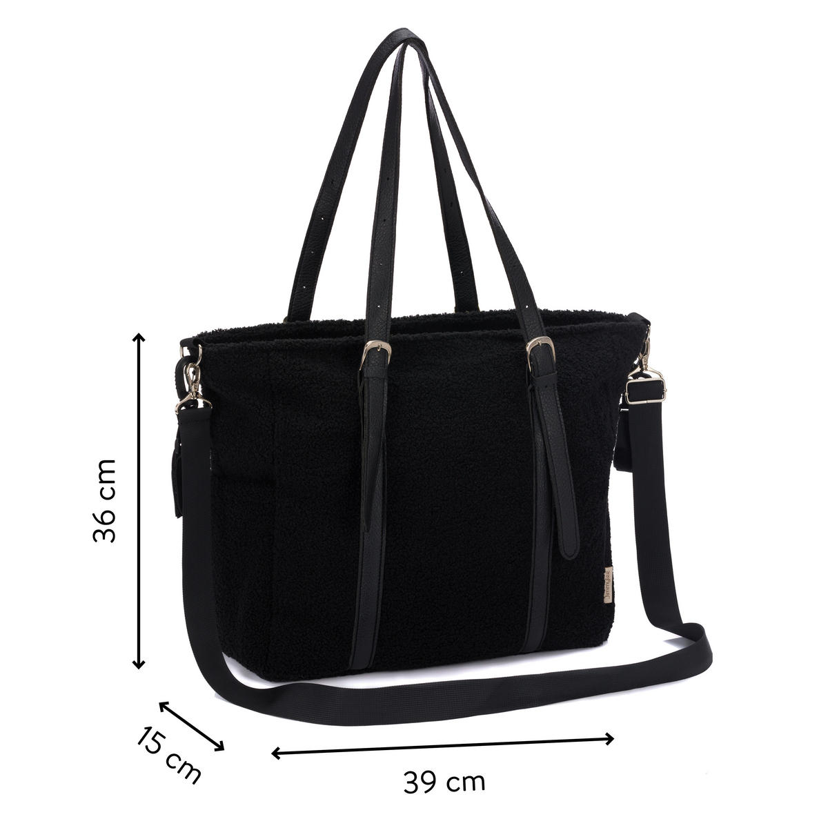 WICKELTASCHE  - Schwarz, Basics, Kunststoff (39/15/36cm) - Jimmylee