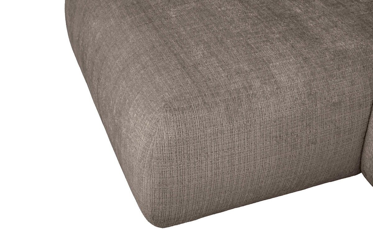 ECKSOFA Taupe Chenille Zierkissen, Rückenkissen, Rücken echt  - Taupe/Schwarz, MODERN, Kunststoff/Textil (188/276cm) - Milino