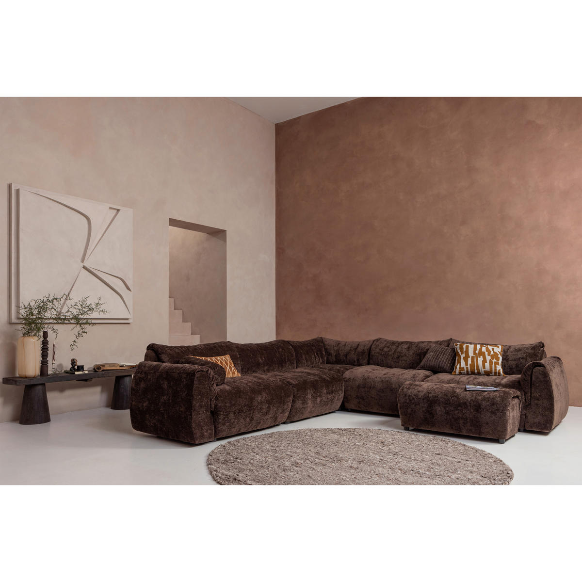 TEPPICH 200/200 cm Efia Braun rund  - Braun, Basics, Textil (200/200cm)