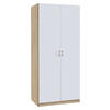 DREHTÜRENSCHRANK in Weiss, Sonoma Eiche  - Weiss/Silberfarben, Design, Holzwerkstoff/Kunststoff (91/197/54cm) - Boxxx