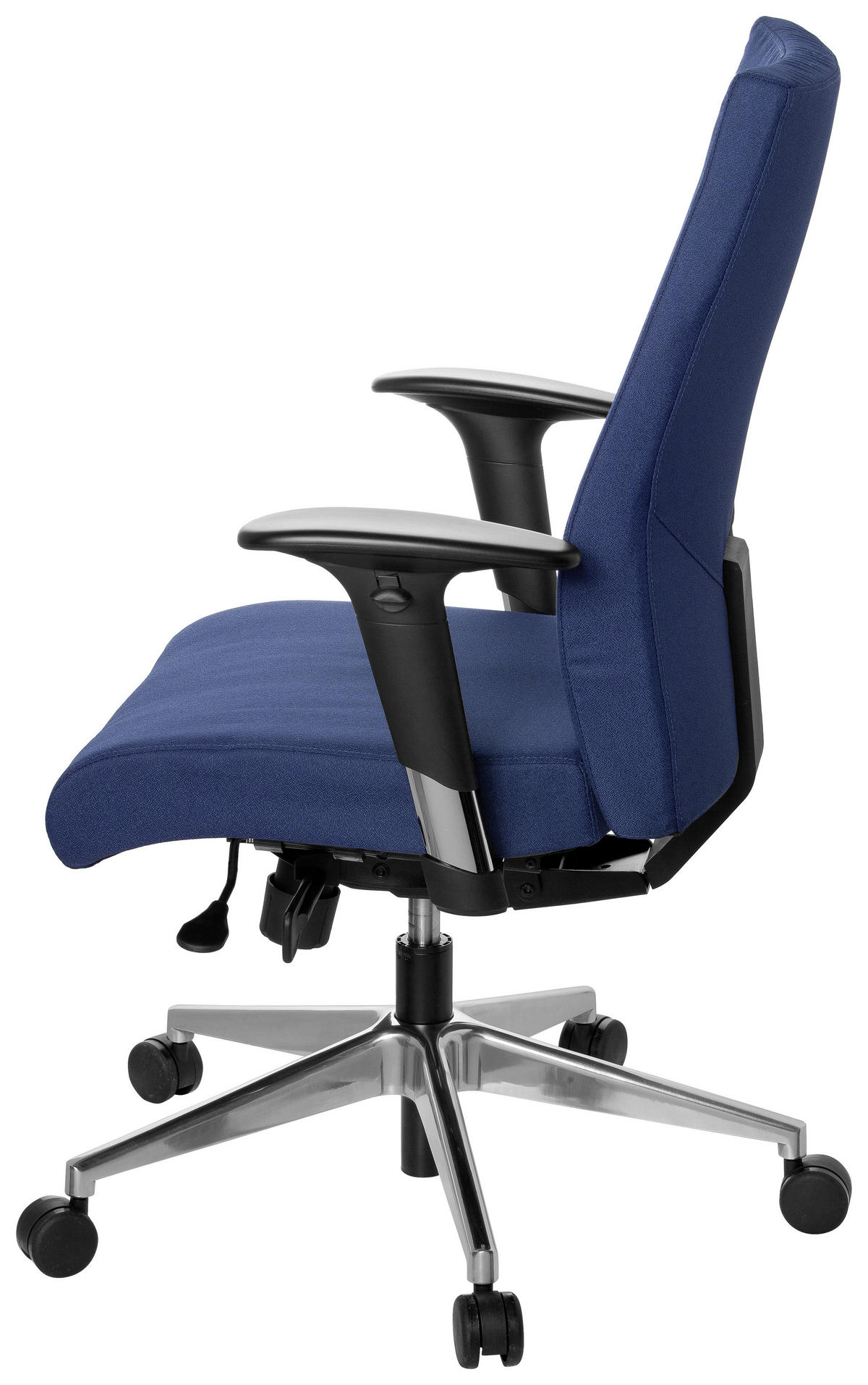 OTOČNÁ ŽIDLE, plochá tkanina, černá, tmavě modrá - černá/barvy hliníku, Moderní, kov/textil (57/116/51cm) - MID.YOU