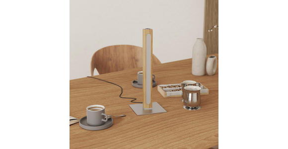 LED-TISCHLEUCHTE 15/40/15 cm   - Eichefarben/Nickelfarben, LIFESTYLE, Holz/Kunststoff (15/40/15cm) - Novel
