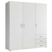 DREHTÜRENSCHRANK  in Weiß  - Silberfarben/Weiß, MODERN, Holzwerkstoff/Kunststoff (150/176/51,3cm) - MID.YOU
