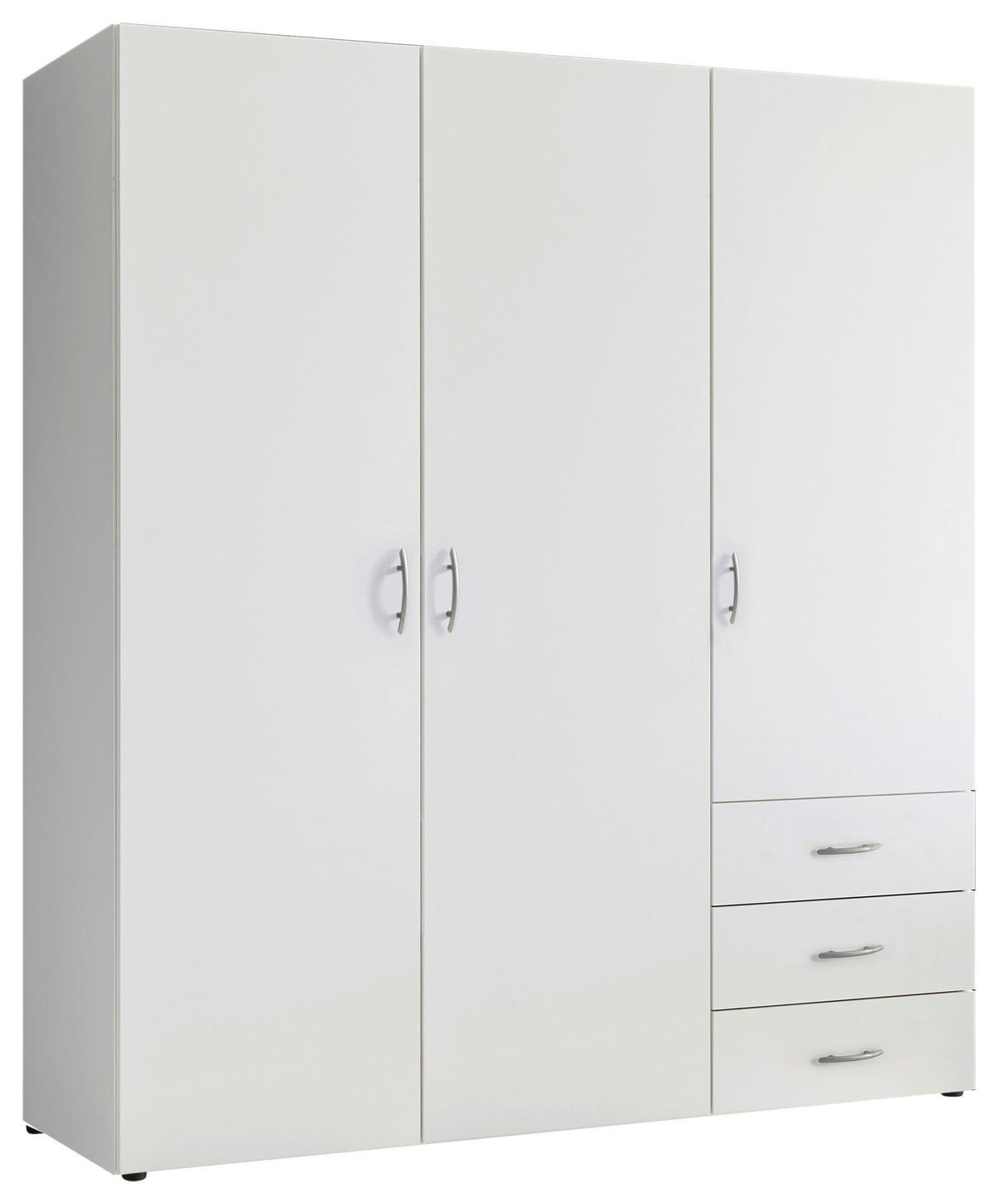 DREHTÜRENSCHRANK  in Weiß  - Silberfarben/Weiß, MODERN, Holzwerkstoff/Kunststoff (150/176/51,3cm) - MID.YOU