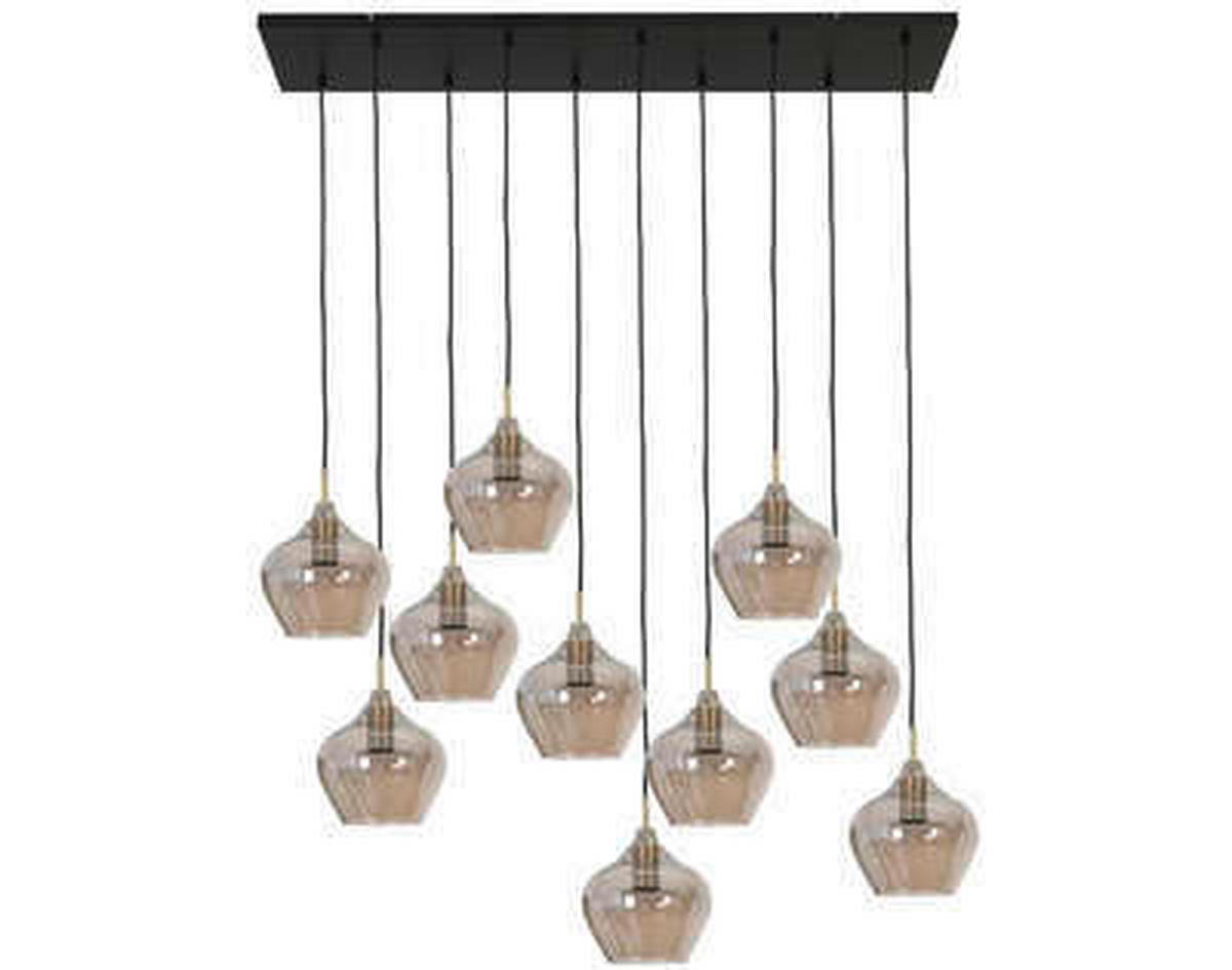HÄNGELEUCHTE 124/60/35 cm   - Bronzefarben, Design, Glas (124/60/35cm) - Light & Living