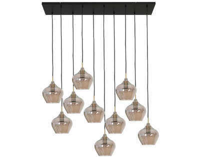 Thumbnail - Light & Living Hängeleuchte, Bronze, Glas, rund,rund, 124x60x35 cm, Lampen & Leuchten, Innenbeleuchtung, Hängelampen, Pe...