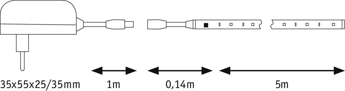 LED-STRIP SimpLED 500,0 cm   - Weiß, Basics, Kunststoff (500,0cm) - Paulmann