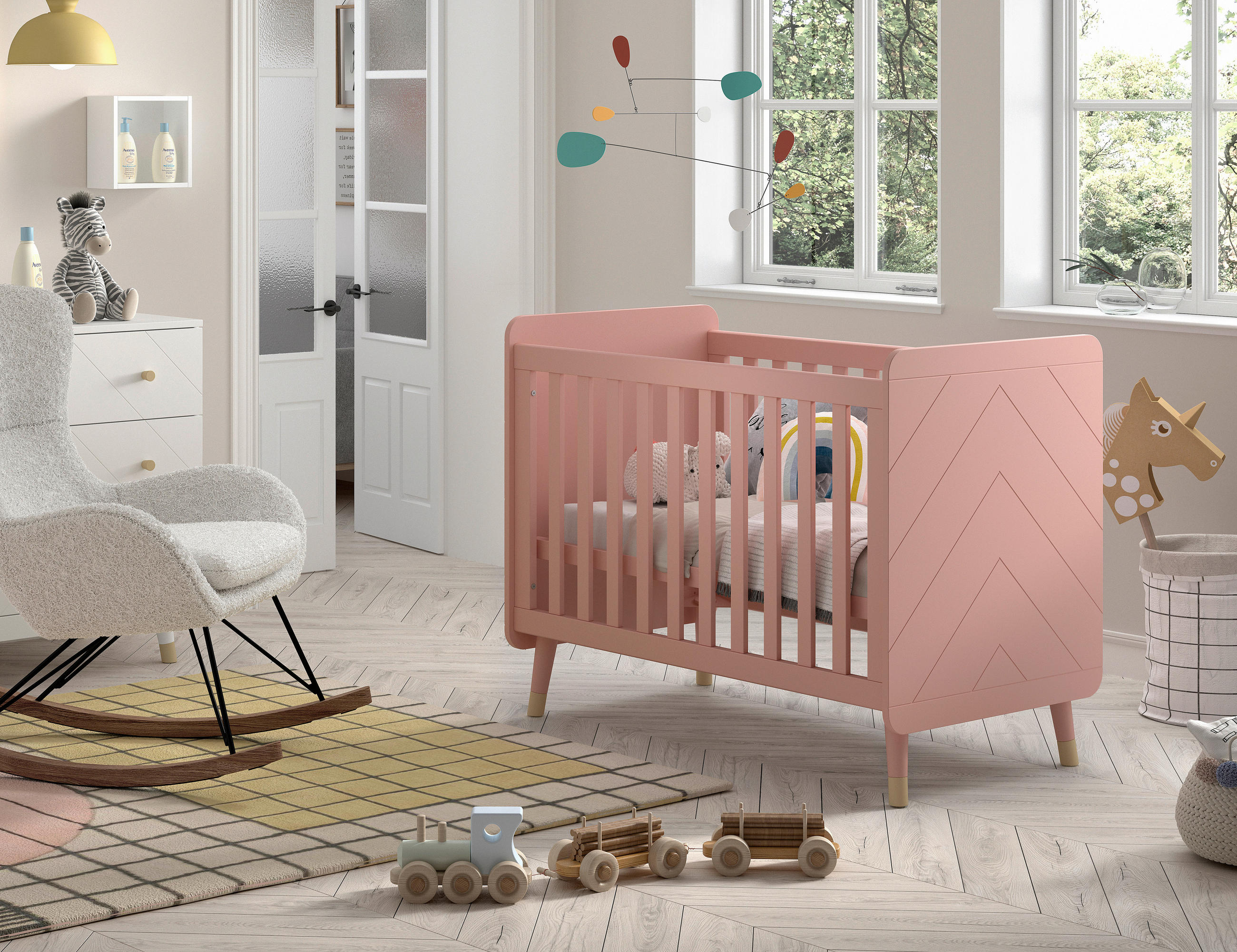 GITTERBETT 60/120 cm - Rosa, MODERN, Holzwerkstoff (60/120cm) - MID.YOU