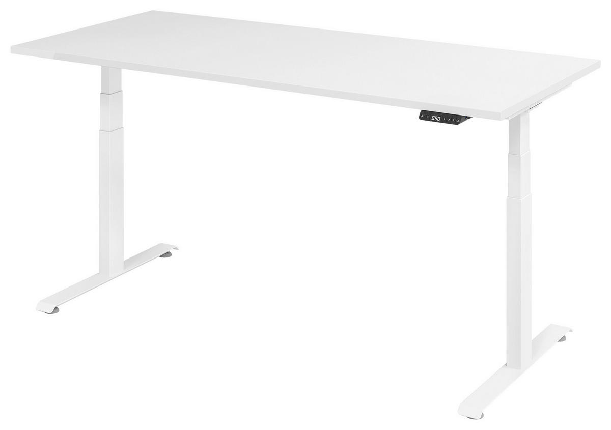 SCHREIBTISCH 180/80/64,5-129,5 cm  in Weiß  - Weiß, KONVENTIONELL, Holzwerkstoff/Metall (180/80/64,5-129,5cm) - Venda