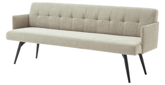 SITZBANK in Textil Sandfarben  - Sandfarben/Schwarz, Design, Textil/Metall (206/85/69cm) - Johann Jakob