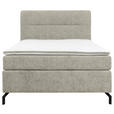 BOXSPRINGBETT 140/200 cm  in Hellgrau  - Hellgrau/Schwarz, Design, Textil/Metall (140/200cm) - Esposa