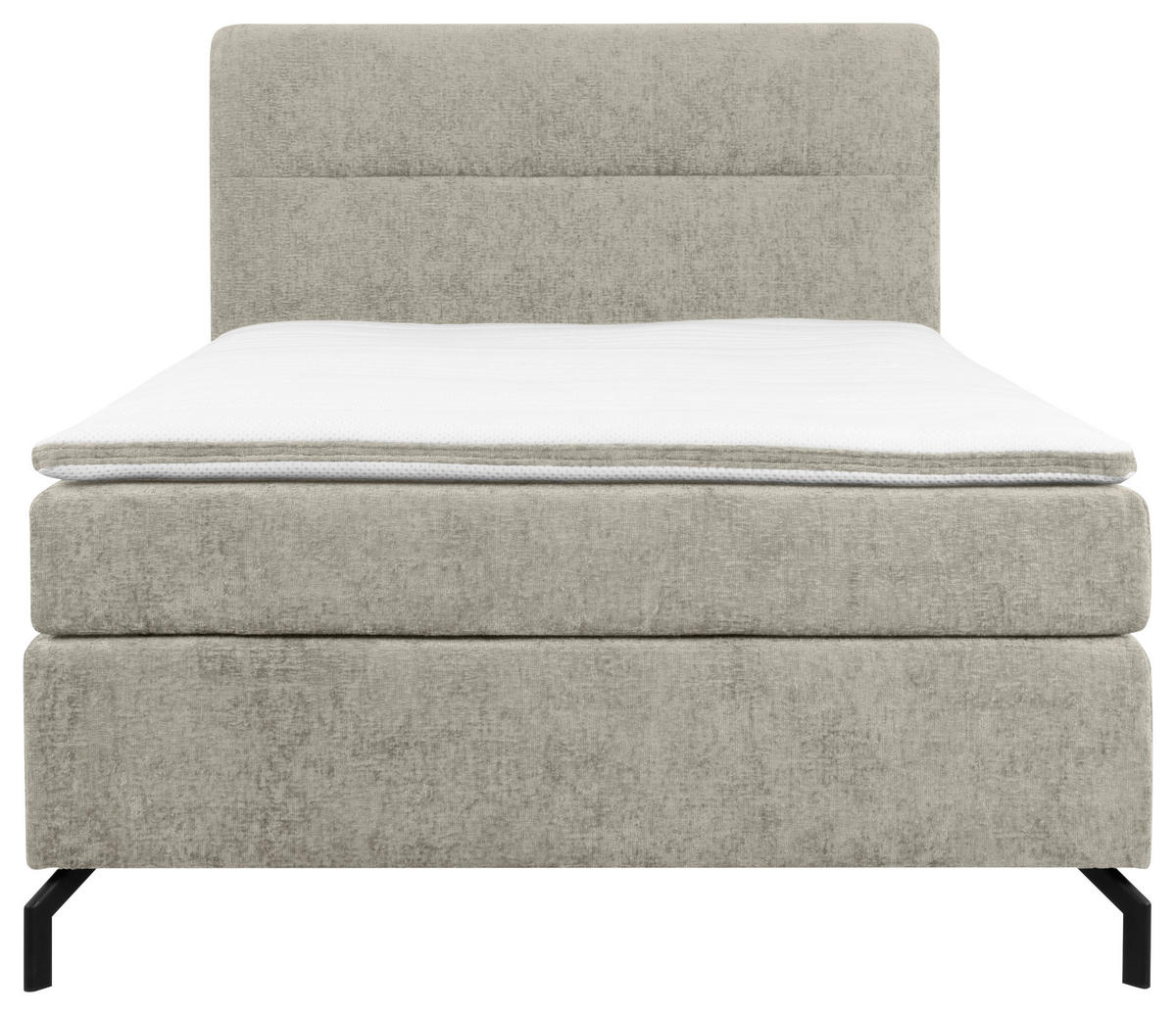 BOXSPRINGBETT 140/200 cm  in Hellgrau  - Hellgrau/Schwarz, Design, Textil/Metall (140/200cm) - Esposa