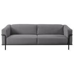 3-SITZER-SOFA in Cord Dunkelgrau  - Dunkelgrau/Schwarz, Design, Textil/Metall (236/67/96cm) - Johann Jakob