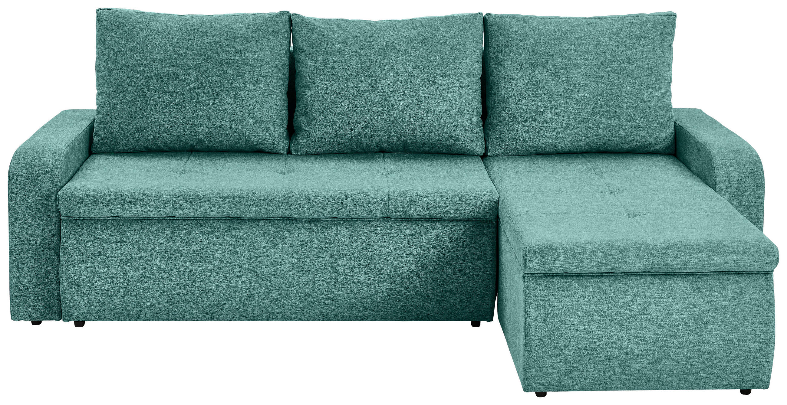 ECKSOFA in Webstoff Mintgrün  - Schwarz/Mintgrün, Konventionell, Kunststoff/Textil (235/158cm) - P & B