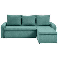 ECKSOFA in Webstoff Mintgrün  - Schwarz/Mintgrün, Konventionell, Kunststoff/Textil (235/158cm) - P & B