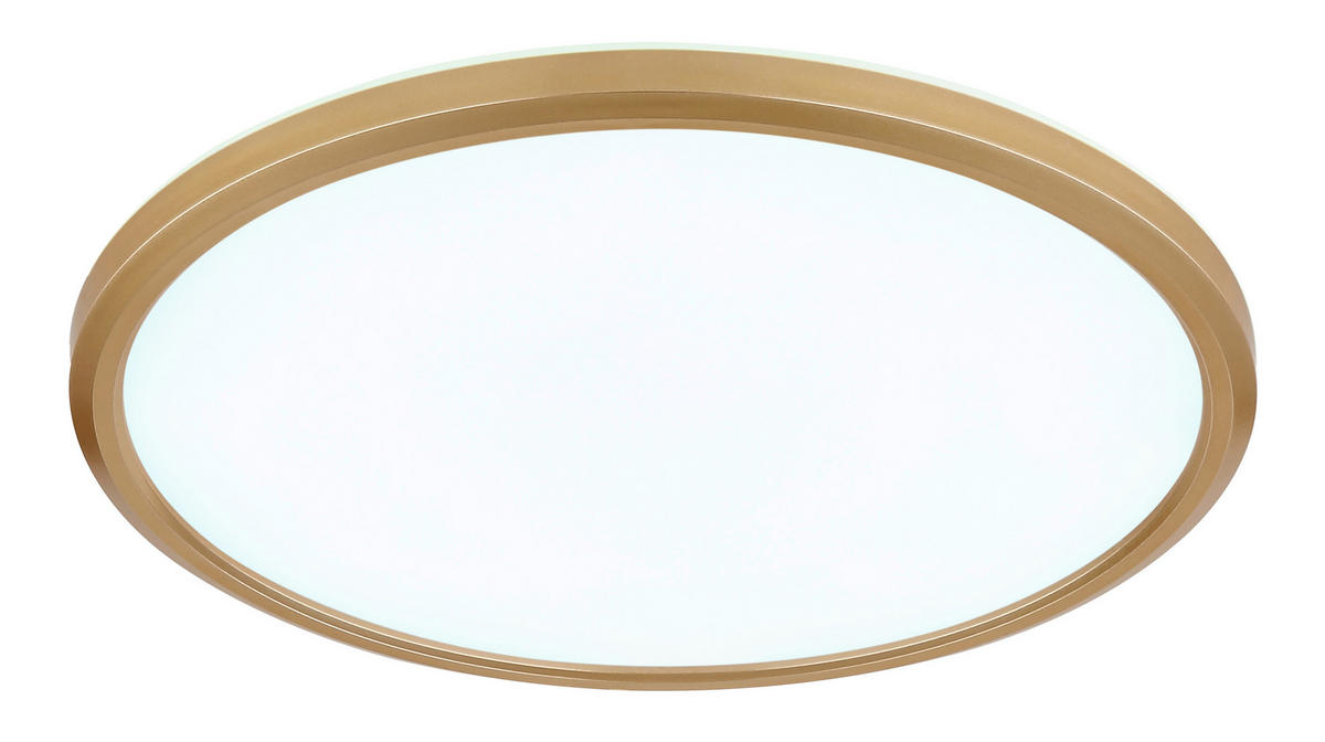 LED-DECKENLEUCHTE 18 W  29.4/2.5 cm    - Weiss/Messingfarben, Konventionell, Kunststoff (29.4/2.5cm) - Globo