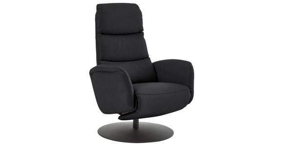 RELAXSESSEL in Leder Anthrazit  - Anthrazit/Schwarz, Design, Leder/Metall (76/108/86cm) - Dieter Knoll
