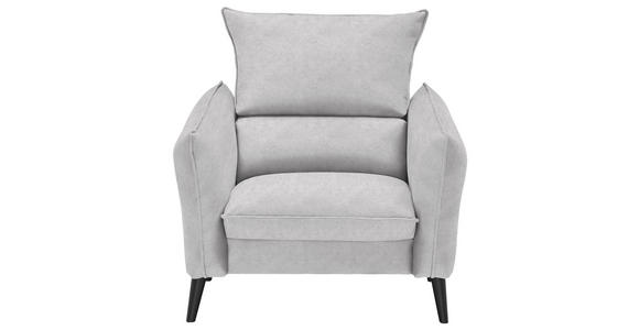 SESSEL in Velours Hellgrau - Hellgrau/Schwarz, Design, Holz/Textil (96/98/100cm) - Carryhome
