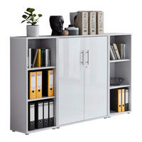 AKTENSCHRANK Grau, Weiß Hochglanz  - Weiß Hochglanz/Grau, MODERN, Holzwerkstoff (173/114/33cm) - MID.YOU