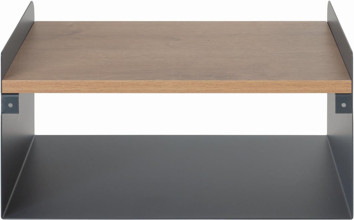 WANDBOARD Metall, Holzwerkstoff Anthrazit, Eichefarben  - Eichefarben/Anthrazit, MODERN, Holzwerkstoff/Metall (40/20/30cm)