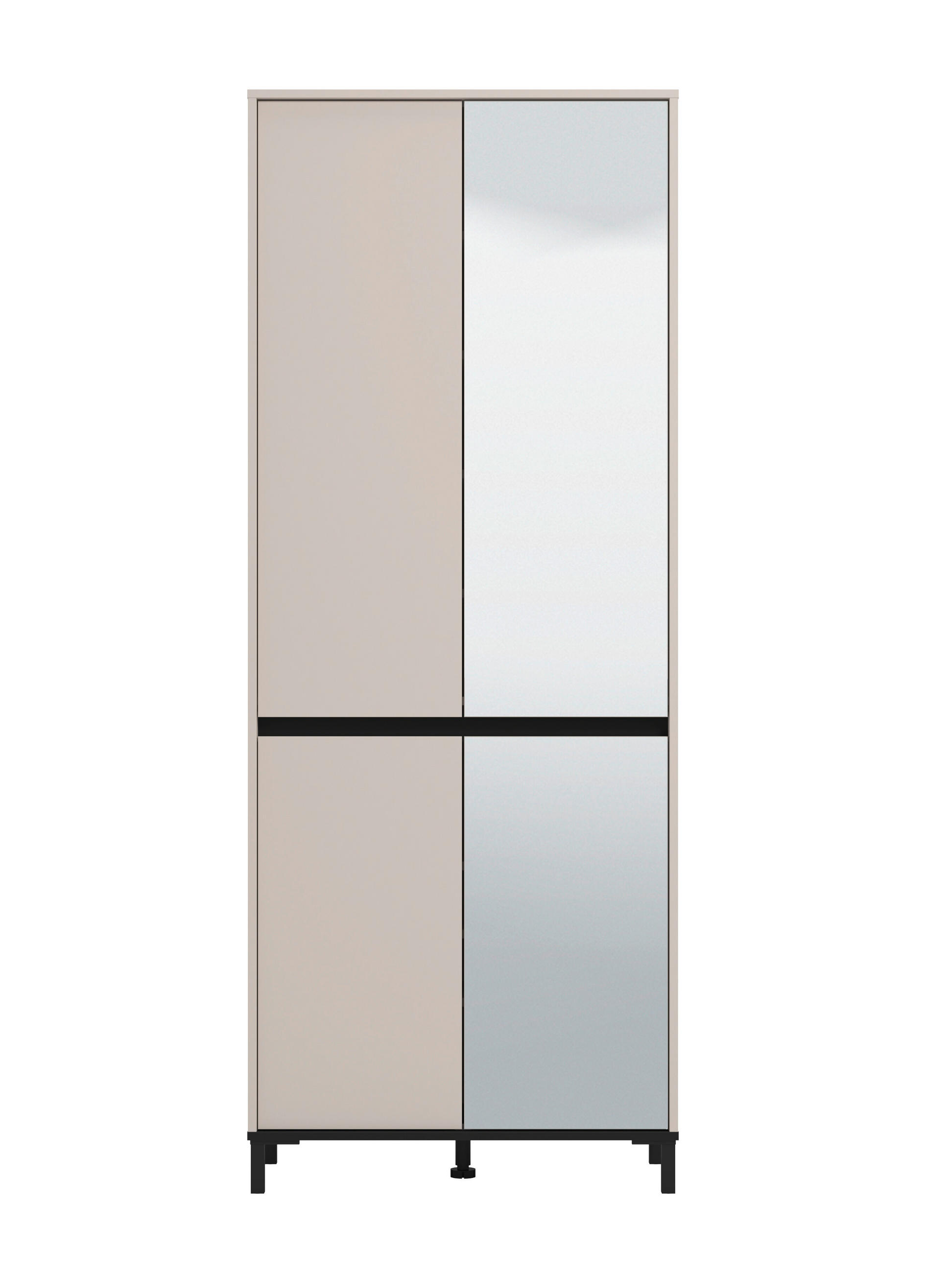 CIPŐSSZEKRÉNY 80/205,5/40 cm  - fekete/kasmír, Basics, faalapú anyag (80/205,5/40cm) - Xora