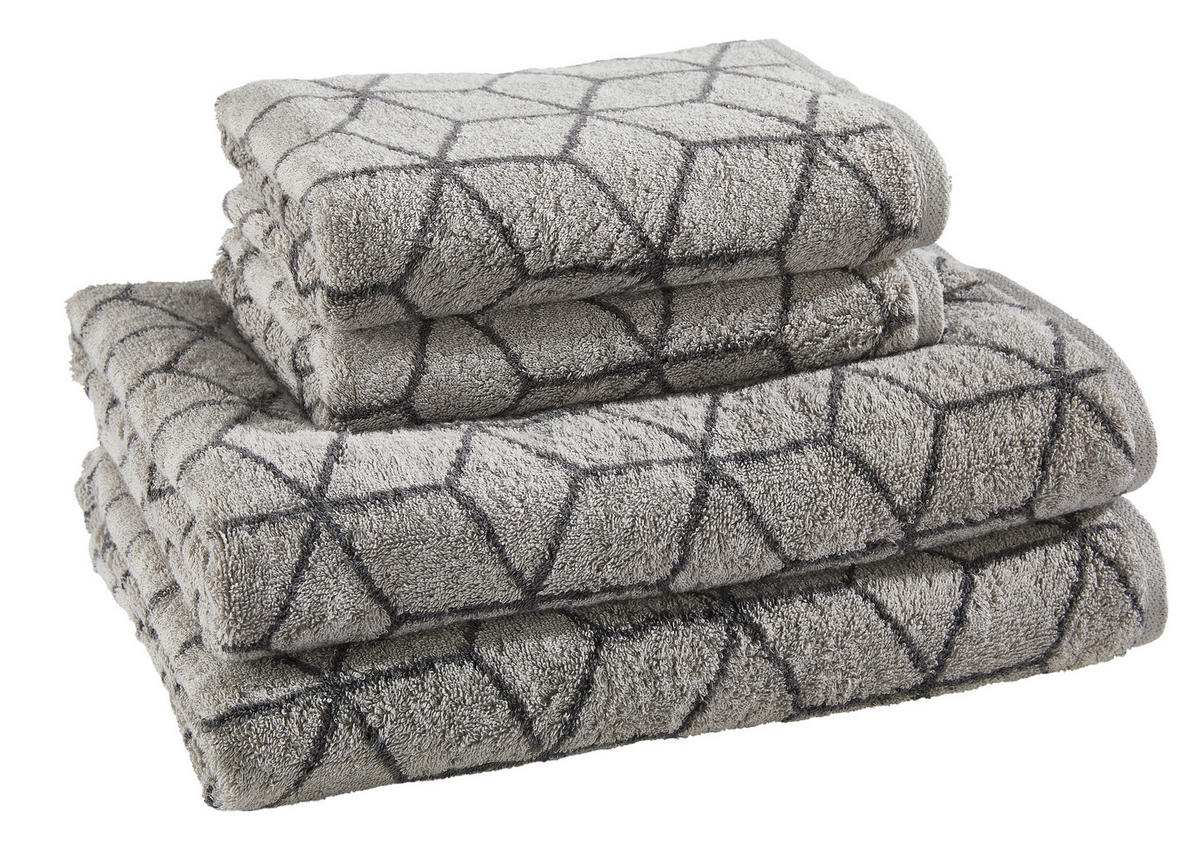 FROTTIERSET Coordinates Carré Grau 4-teilig  - Grau, Basics, Textil - Villeroy & Boch