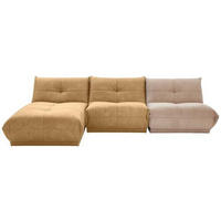 ECKSOFA in Cord, Lederlook Taupe, Hellbraun  - Taupe/Hellbraun, Trend, Textil (185/315cm) - Livetastic
