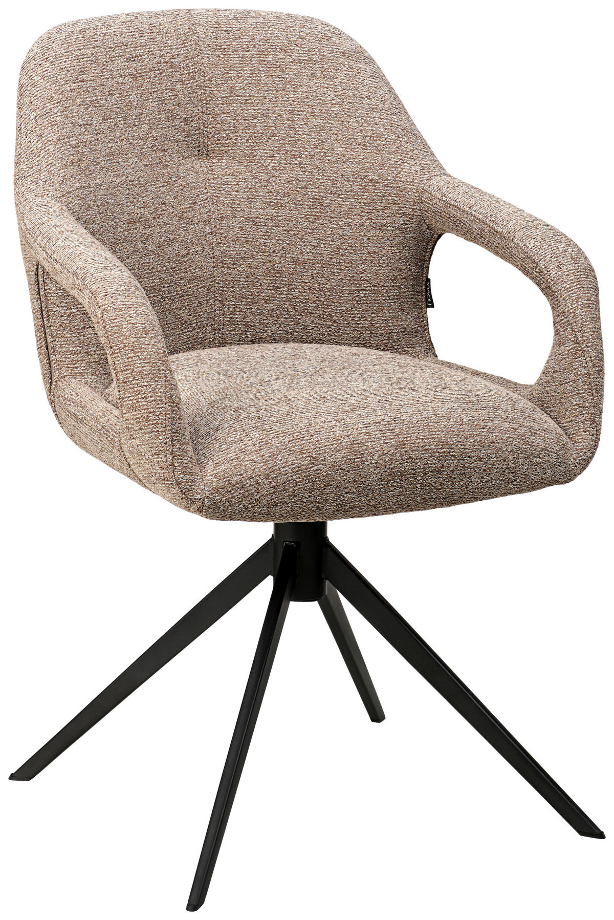 ARMLEHNSTUHL  in Eisen Webstoff  - Schwarz/Cappuccino, Design, Textil/Metall (59,5/85,5/61,5cm) - Novel