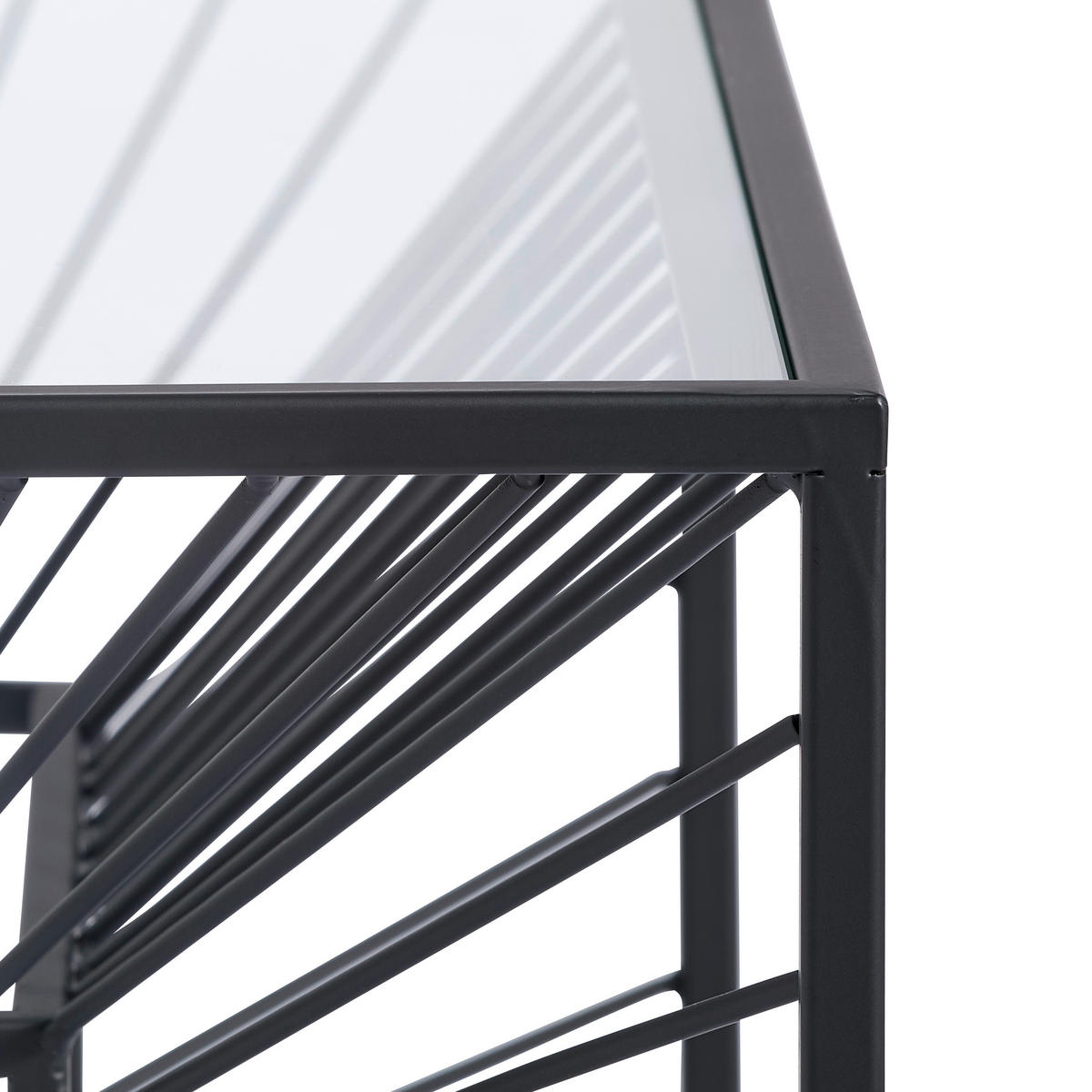 BEISTELLTISCH 40/40/40 cm Schwarz quadratisch  - Schwarz, Trend, Glas/Metall (40/40/40cm) - Xora