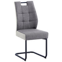 STOLIČKA S PRUŽNÝM PODNOŽÍM, mikrovlákno, sivá, čierna, béžová - čierna/sivá, Modern, kov/textil (45/97/59cm) - Cantus
