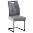 SCHWINGSTUHL  in Eisen Mikrofaser  - Beige/Schwarz, MODERN, Textil/Metall (45/97/59cm) - Cantus