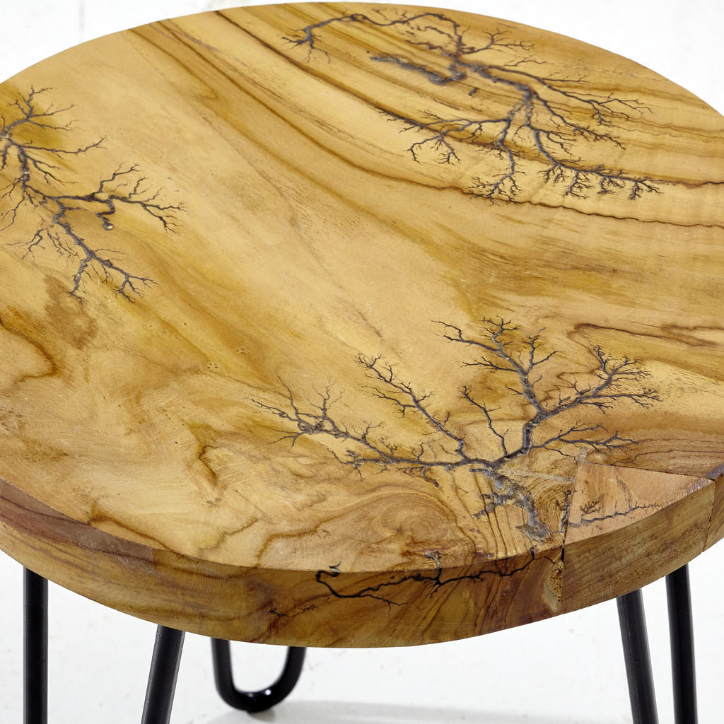 Thumbnail - Landscape Beistelltisch, Schwarz, Teak, Holz, Metall, Teakholz, rund, Rundrohr, 40x47x40 cm, Wohnzimmer, Wohnzimmertisch...