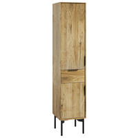 HOCHSCHRANK 41/200/42 cm  - Schwarz/Naturfarben, Natur, Holz/Metall (41/200/42cm) - Livetastic