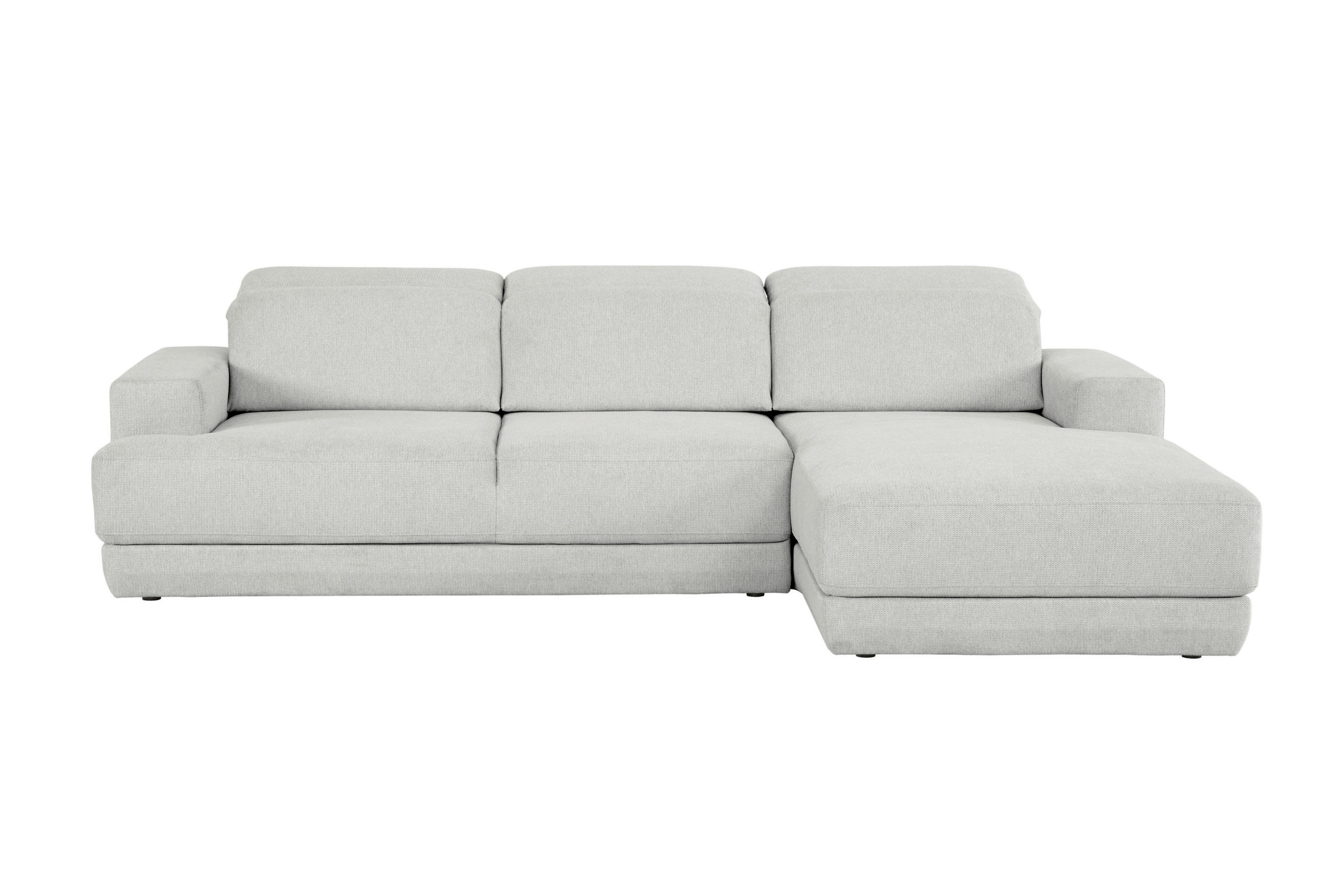 ECKSOFA in Webstoff Hellgrau  204/293 cm  - Hellgrau/Schwarz, Design, Kunststoff/Textil (204/293cm) - MID.YOU