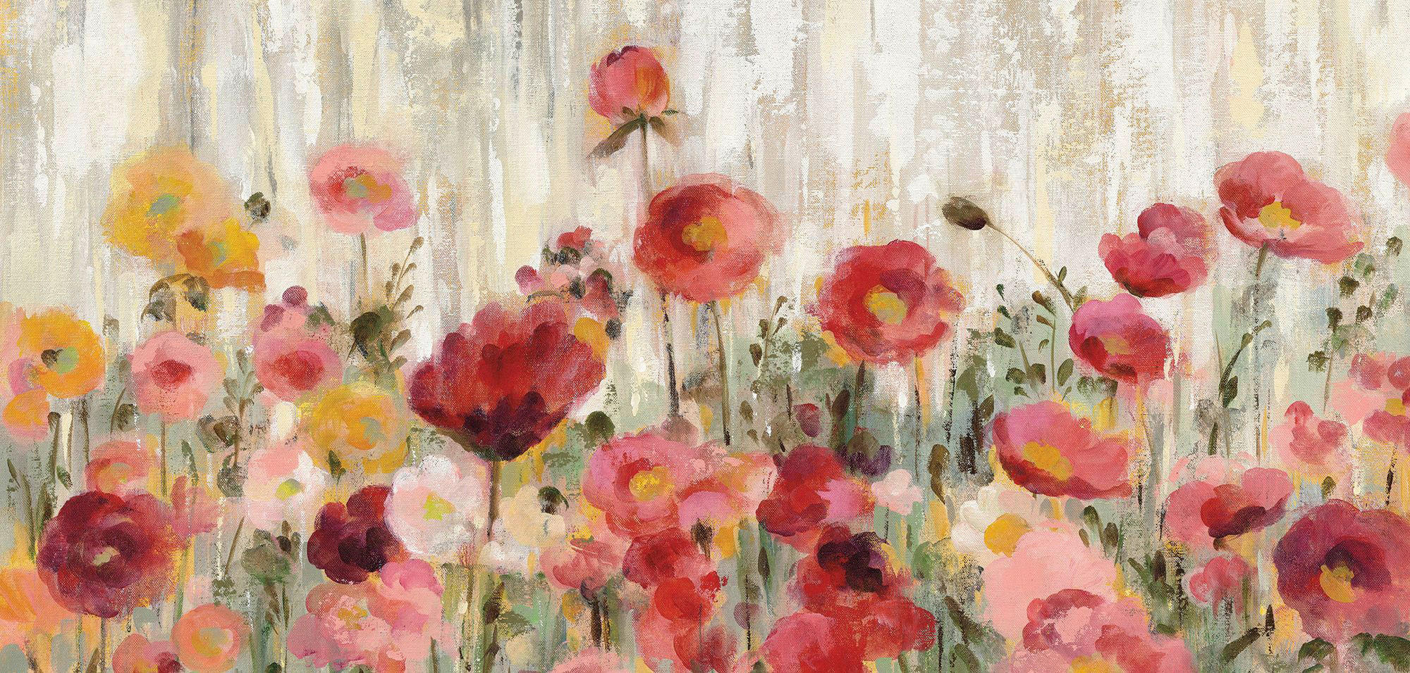 LEINWANDBILD Blumen 115/55 cm  - Multicolor, Natur, Holz/Papier (115/55cm)