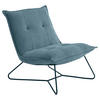 SESSEL Mikrovelours Blau    - Blau/Schwarz, Basics, Textil/Metall (69/76/86cm) - MID.YOU