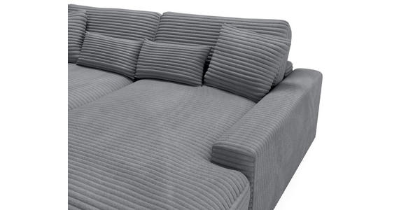 BIGSOFA in Cord Dunkelgrau  - Dunkelgrau/Schwarz, MODERN, Kunststoff/Textil (230/85/190cm) - Carryhome