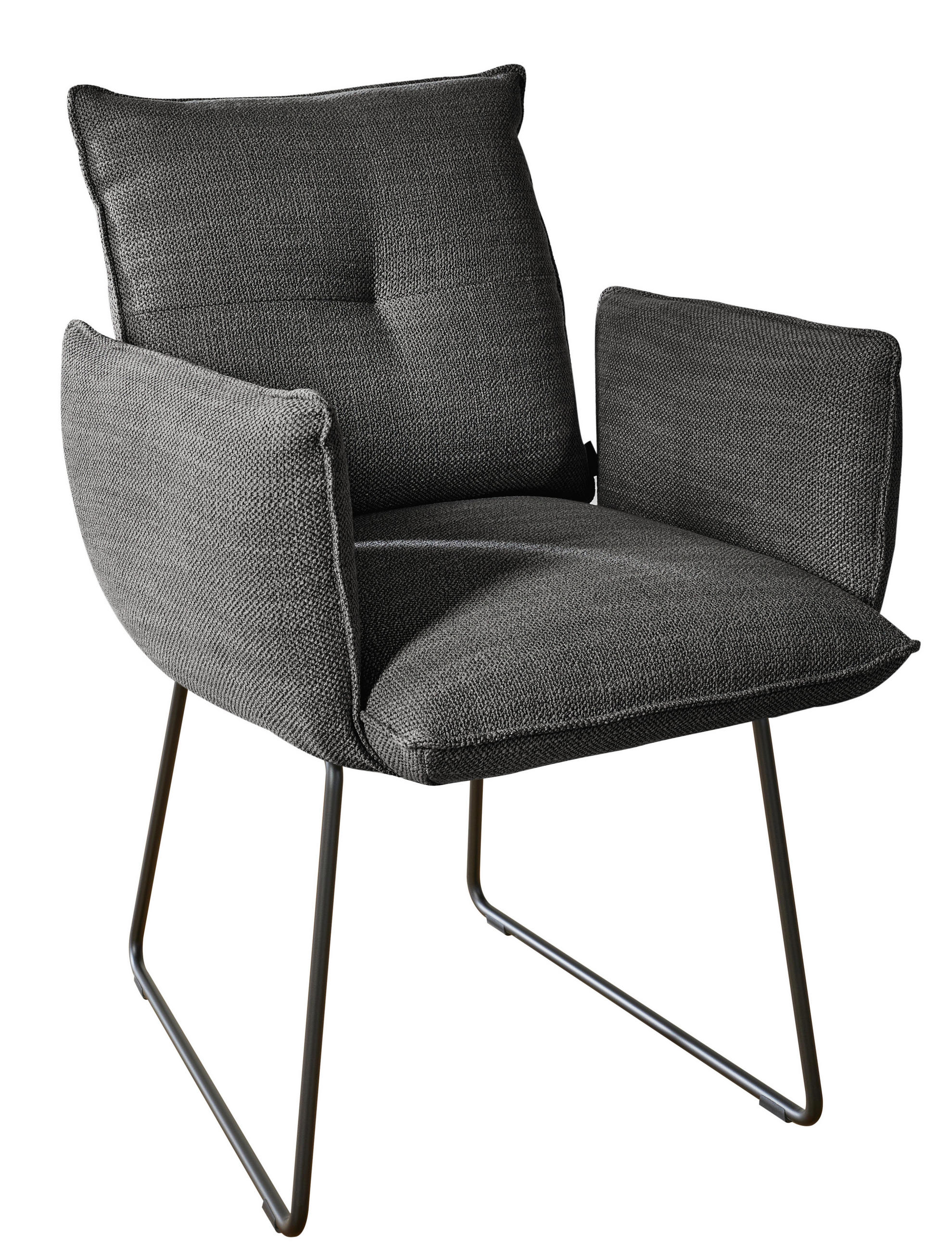 ARMLEHNSTUHL  in Stahl Struktur  - Anthrazit/Schwarz, Design, Textil/Metall (65/90/70cm) - Dieter Knoll