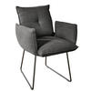 ARMLEHNSTUHL  in Stahl Struktur  - Anthrazit/Schwarz, Design, Textil/Metall (65/90/70cm) - Dieter Knoll