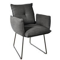 ARMLEHNSTUHL  in Stahl Struktur  - Anthrazit/Schwarz, Design, Textil/Metall (65/90/70cm) - Dieter Knoll