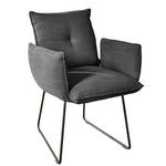 ARMLEHNSTUHL  in Stahl Struktur  - Anthrazit/Schwarz, Design, Textil/Metall (65/90/70cm) - Dieter Knoll