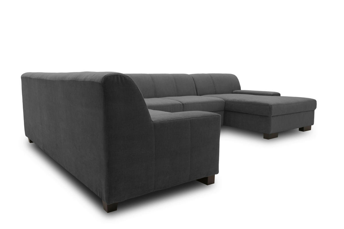 WOHNLANDSCHAFT Anthrazit Webstoff  - Wengefarben/Anthrazit, Design, Holz/Textil (212/328/153cm) - MID.YOU