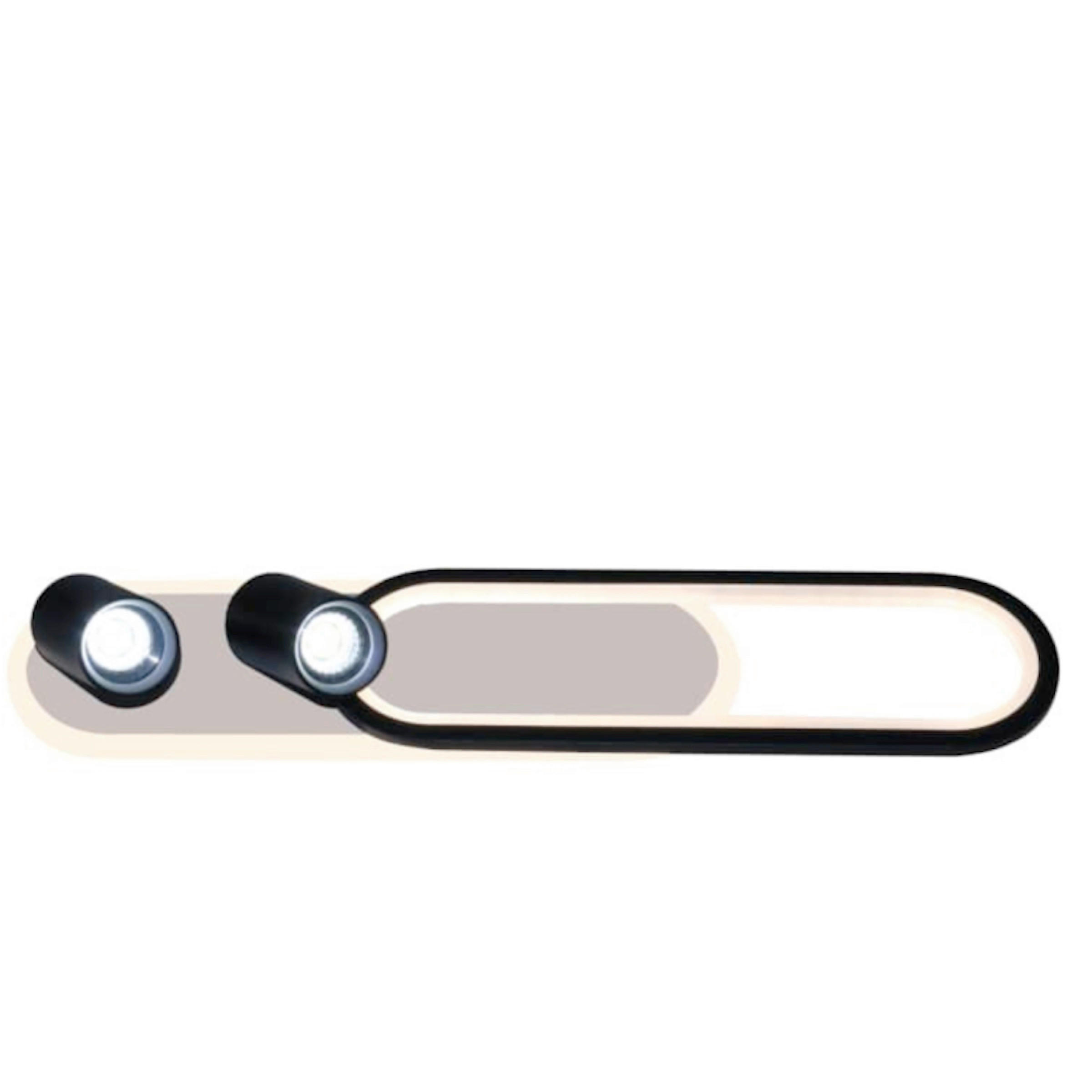 LED-DECKENLEUCHTE Parma  15/60/13 cm  - Schwarz, Design, Metall (15/60/13cm)