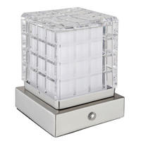 NAMIZNA SVETILKA ZA POLNJENJE     10/10/10 cm          - barve niklja/bela, Trend, kovina/umetna masa (10/10/10cm) - Globo