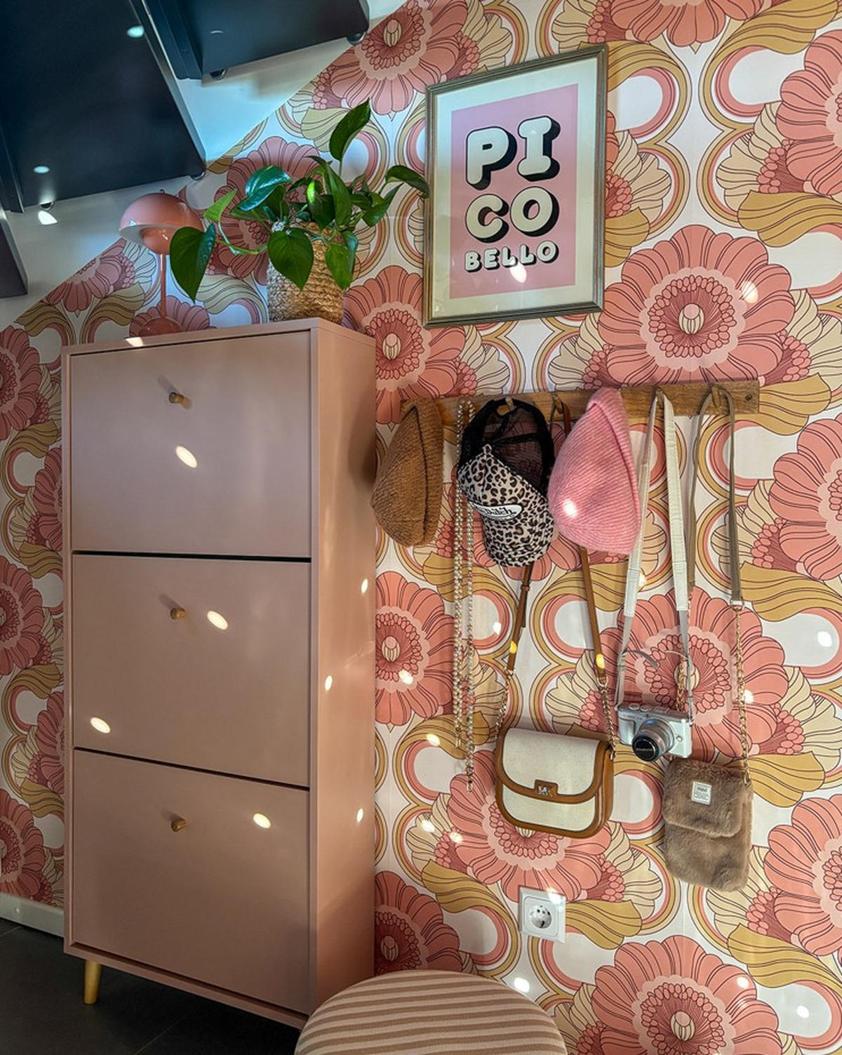 SCHUHKIPPER  in 59,8/131/19,55 cm  - Aprikose, Design, Holz/Holzwerkstoff (59,8/131/19,55cm) - MID.YOU