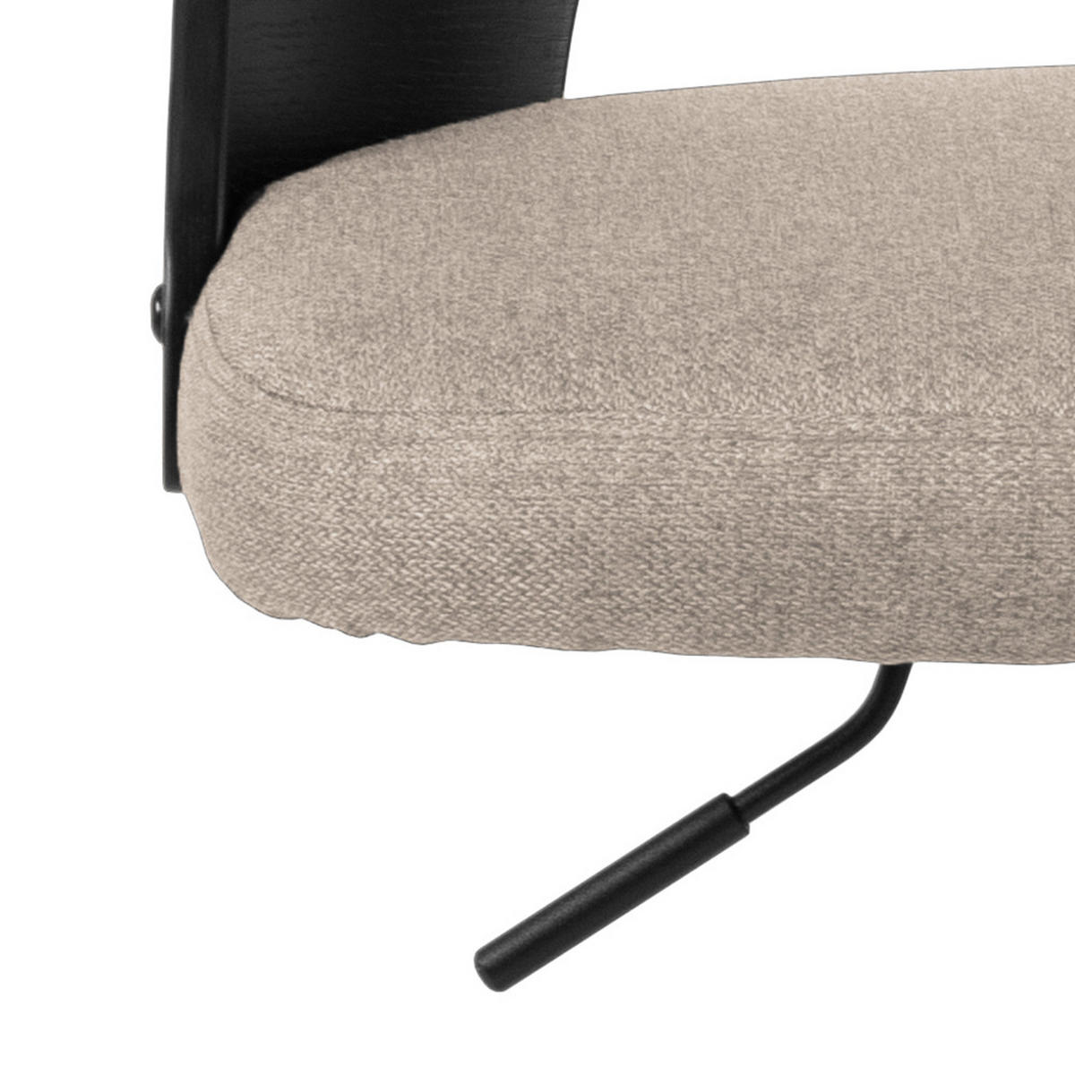TABURET DE BAR in textil nisipiu  - nisipiu/negru, Modern, metal/lemn (47/113/50,5cm) - MID.YOU