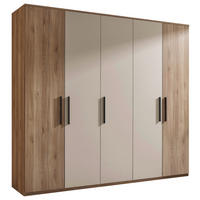 DREHTÜRENSCHRANK in Eichefarben, Kaschmir  - Kaschmir/Eichefarben, Design, Holzwerkstoff/Metall (250,8/227,7/60cm) - Xora