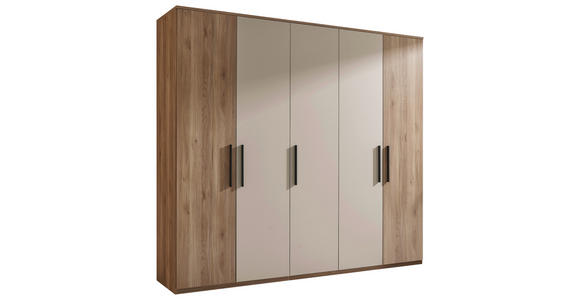 DREHTÜRENSCHRANK 250,8/227,7/60 cm 5-türig Eichefarben, Kaschmir - Kaschmir/Eichefarben, Design, Holzwerkstoff/Metall (250,8/227,7/60cm) - Xora