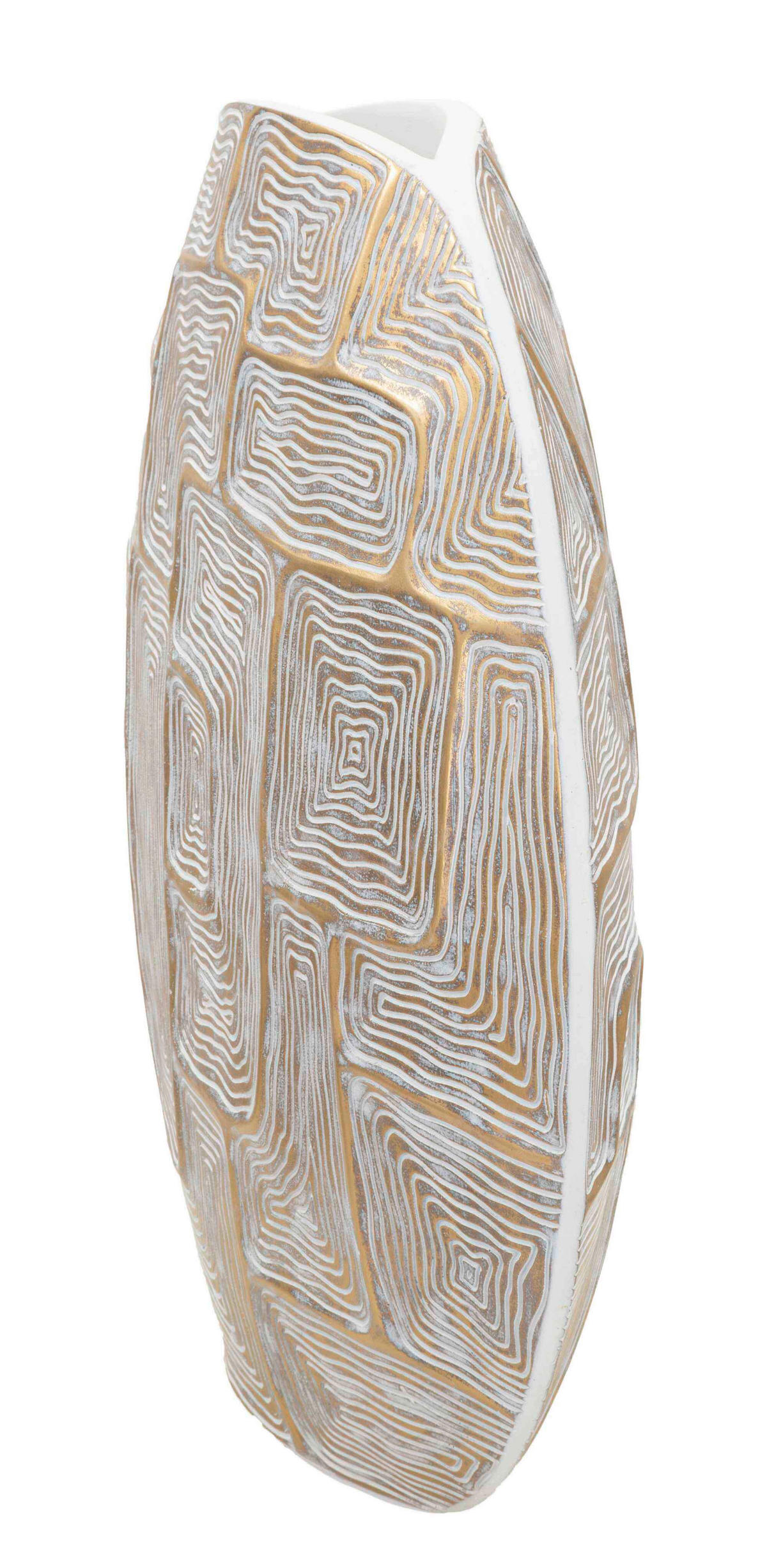 Vase Eclips  - Goldfarben/Weiß, Basics, Kunststoff (36/34.5/11cm)