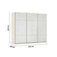 SCHWEBETÜRENSCHRANK  in Weiß, Champagner  - Champagner/Alufarben, KONVENTIONELL, Glas/Holzwerkstoff (242/223/68cm) - Novel